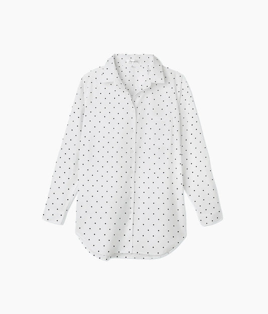  The Perfect Boyfriend Shirt - White Sand & Sea Urchin Pin Dot