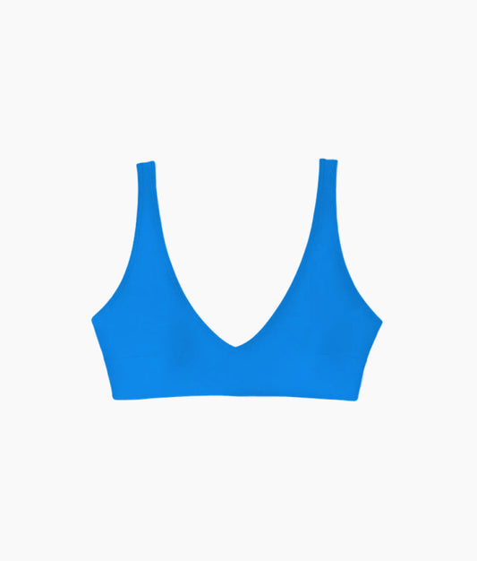  The Tide Scoop Neck Bikini Top - Azure