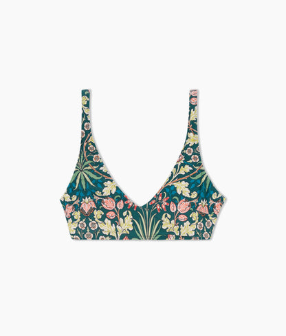  The Tide Scoop Neck Bikini Top - Hyacinth In Sunburst & Teal