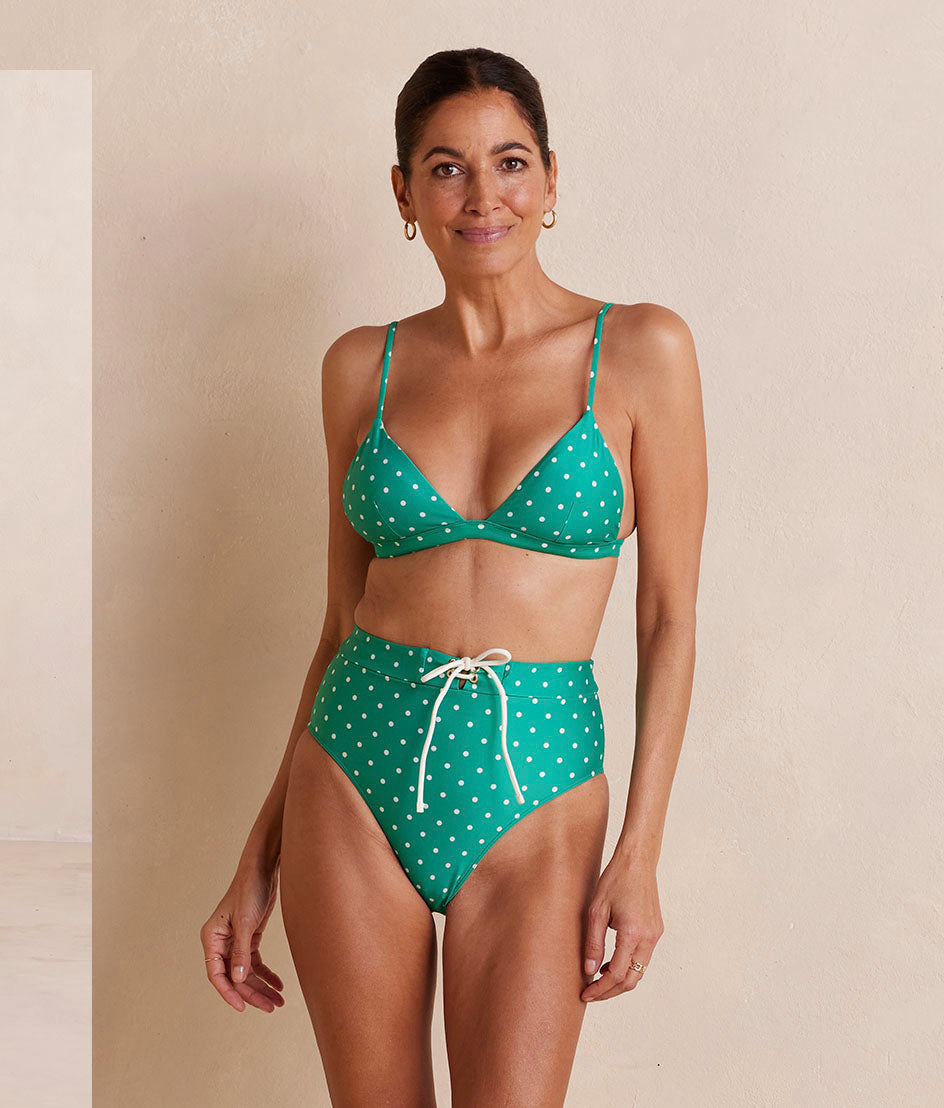  The Triangle Bikini Top - Seaglass Dot