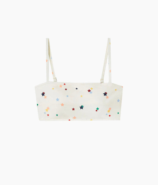  The Oasis Bikini Top - Small Scatter Stars In White Sand