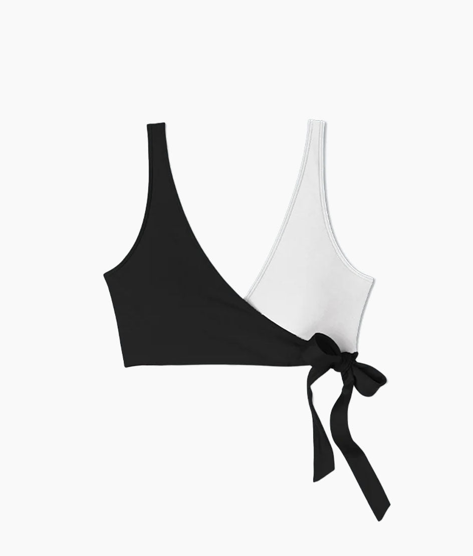  The Perfect Wrap Bikini Top - Sea Urchin & White Sand