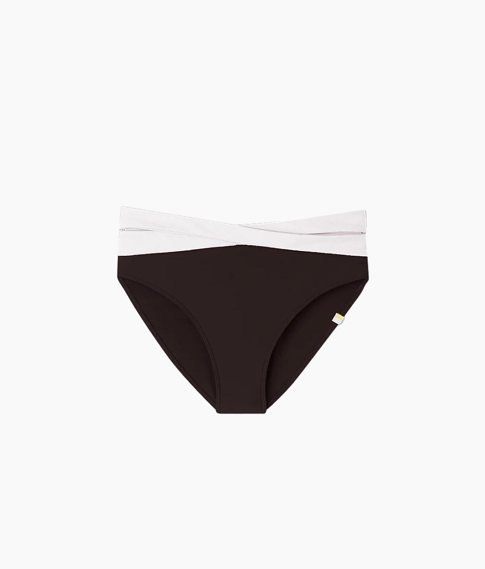  The Wrap High Leg High Rise Bikini Bottom - Sea Urchin & White Sand