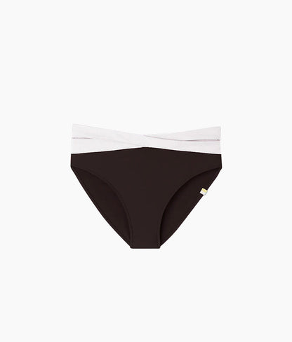  The Wrap High Leg High Rise Bikini Bottom - Sea Urchin & White Sand