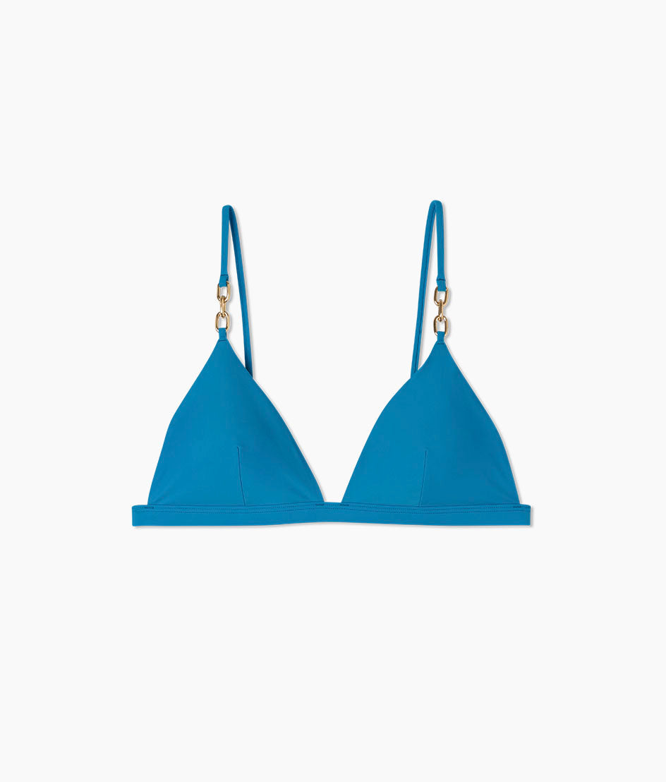  The Chain-Shoulder Triangle Bikini Top - Capri