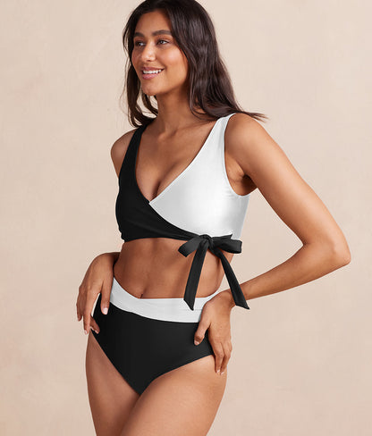  The Perfect Wrap Bikini Top - Sea Urchin & White Sand